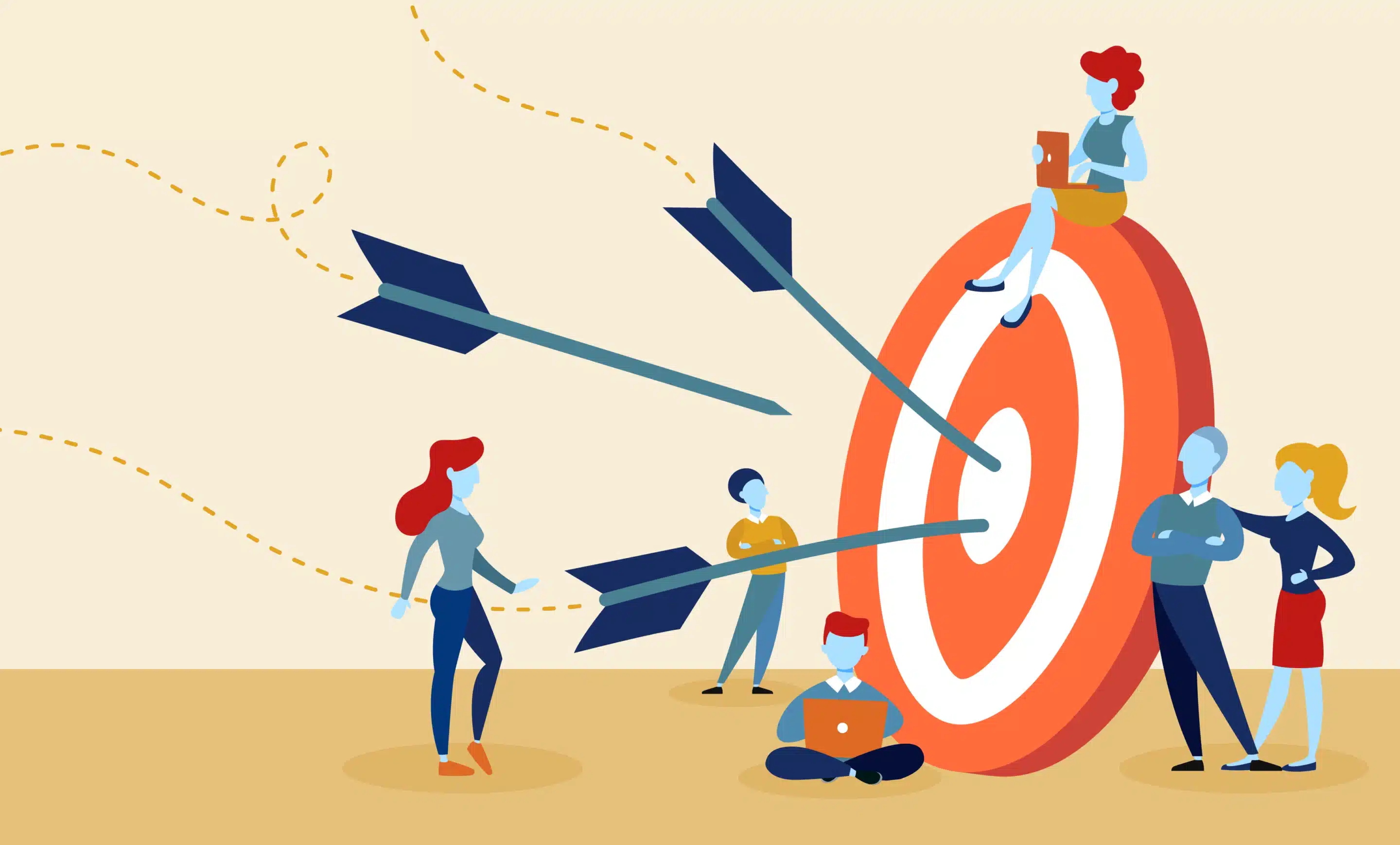 Ideal Customer | BBR Porch Header Target with arrows and audience around it, symbol of target audience and the value of understanding ideal customers