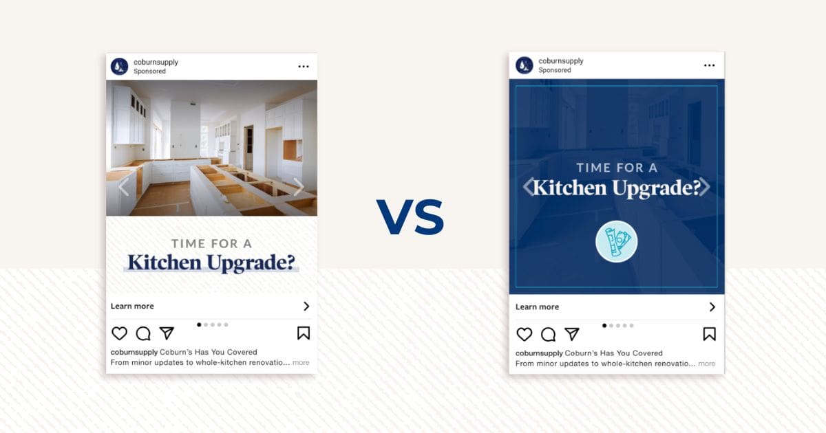Using data-driven marketing strategies to A/B test cross-channel campaign performance. In this case, we tested photography vs. graphic treatments